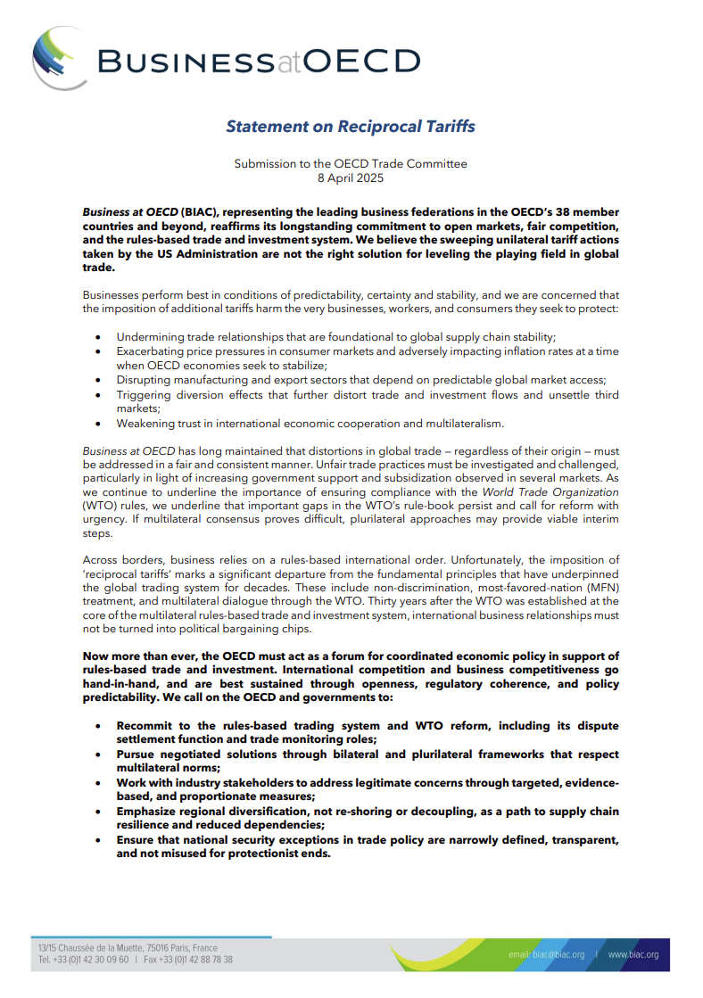 Statement on reciprocal tariffs